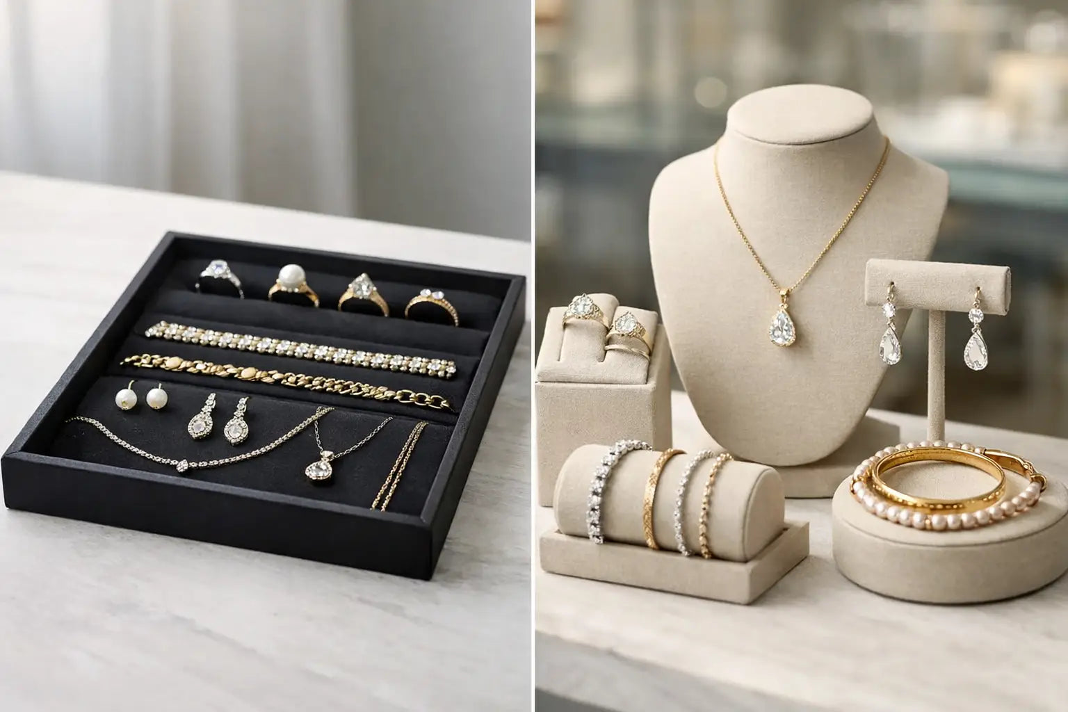 Showcase Trays vs Display Stands for Jewelry