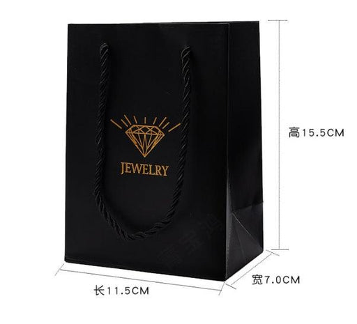 Exquisite Elegance Black Jewelry Paper Bag(30 pcs per pack) - Jewelry Packaging Mall