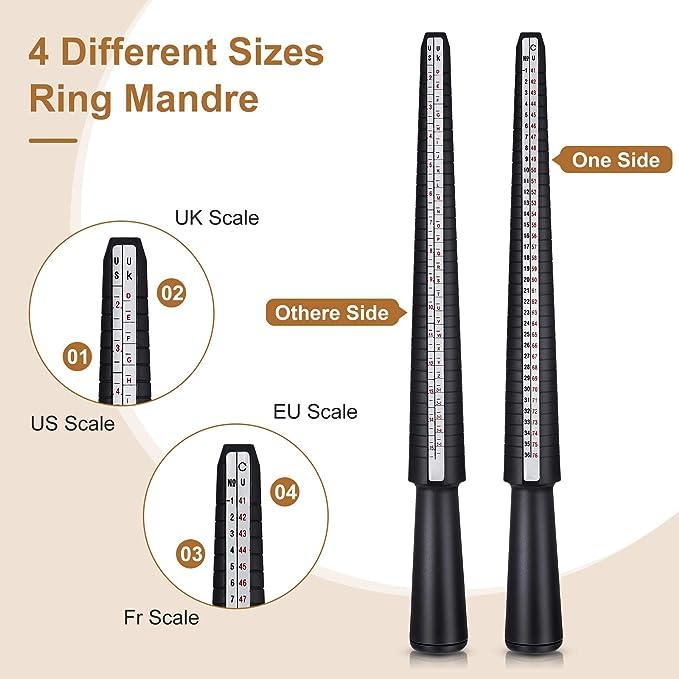 11 Pieces US UK Ring Mandrel Sets - Jewelry Packaging Mall