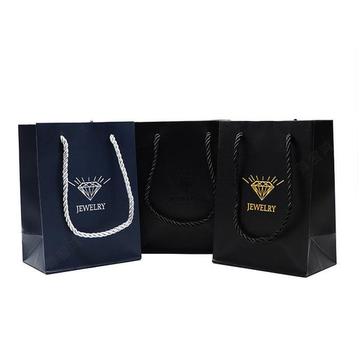 Exquisite Elegance Black Jewelry Paper Bag(30 pcs per pack) - Jewelry Packaging Mall