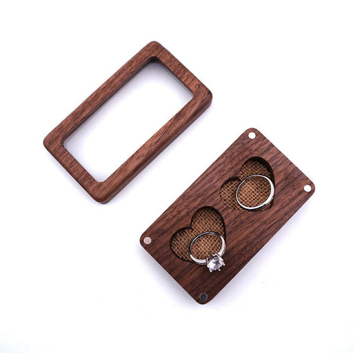 Magnetic Sliding Lid Wooden Ring Box - Jewelry Packaging Mall