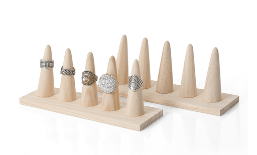 5 - fingers Wooden Rings Display Stand - Jewelry Packaging Mall