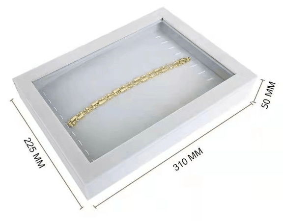 Glamourous Jewelry Velvet Showcase Tray W/ Transparent Lid