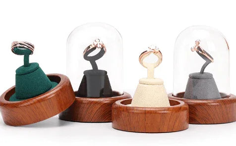 Dustproof Glass Covered Ring Display — Jewelry Packaging Mall