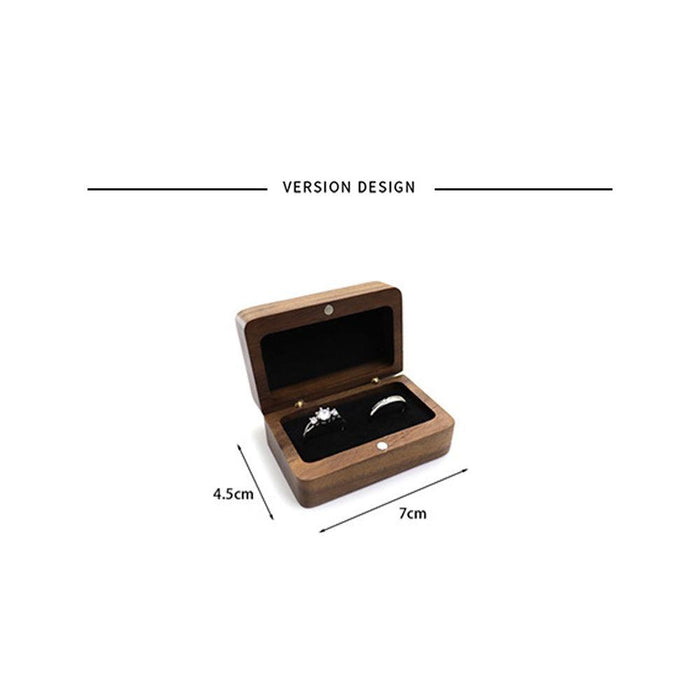 Wooden Couple Rings Box - Jewelry Packaging Mall