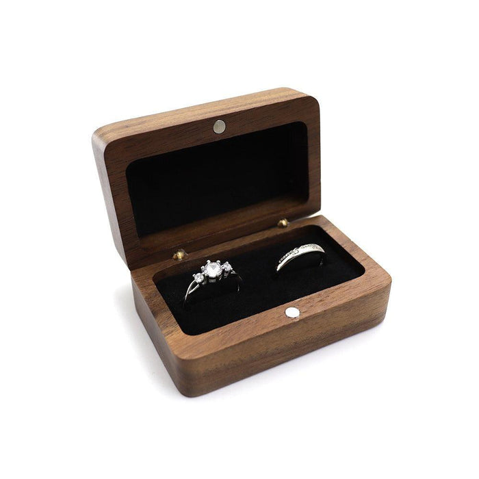 Wooden Couple Rings Box - Jewelry Packaging Mall