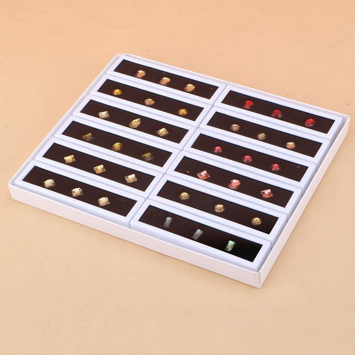 Long Gem Boxes Tray (Include 12 Gem Boxes) - Jewelry Packaging Mall