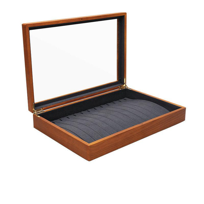 Cheerish Wooden Showcase Trays (w/ Hinged Transparent Lid) - Jewelry Packaging Mall