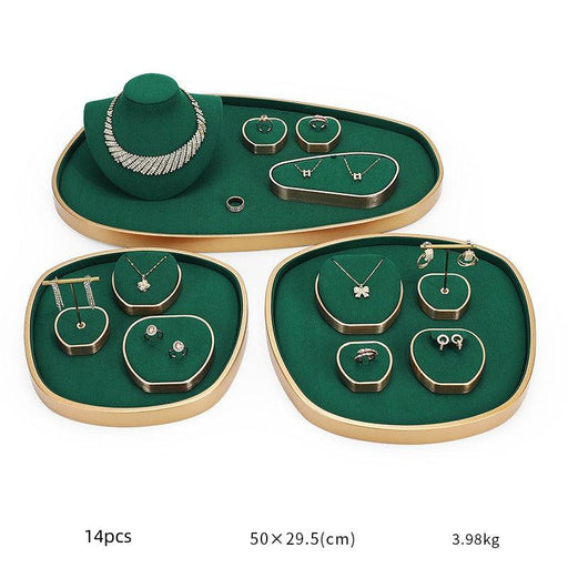 Sleek Green Microfiber Display Collection - Jewelry Packaging Mall