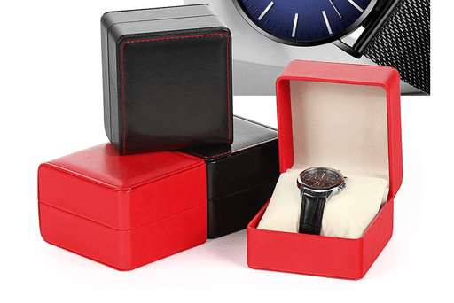 Black/Red PU Watch Boxes - Jewelry Packaging Mall