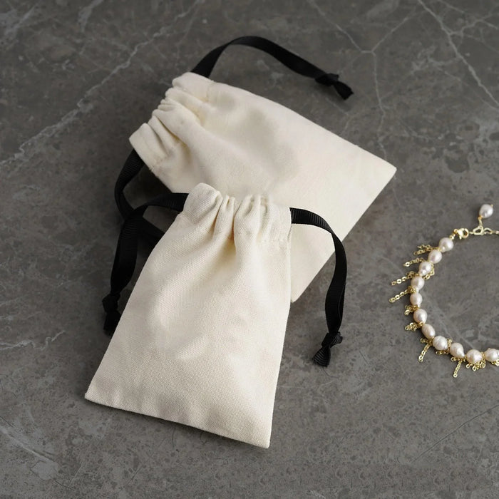 Canvas String Pouches ( 50 pcs Per Pack ) — Jewelry Packaging Mall