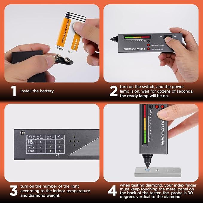Diamond Tester Pen, High Accuracy Jewelry Diamond Teste Portable Electronic Diamond Tester Tool for Jewelry (without Battery) - Jewelry Packaging Mall