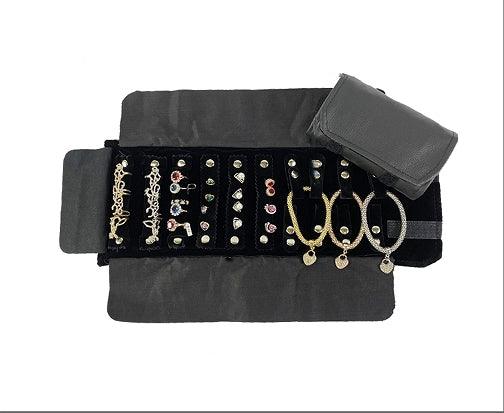PU Leatherette Black Jewelry Roll