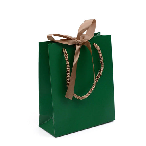 Fancy Shopping Bag With Golden Ribbon (10 pcs Per Pack) - Jewelry Packaging Mall