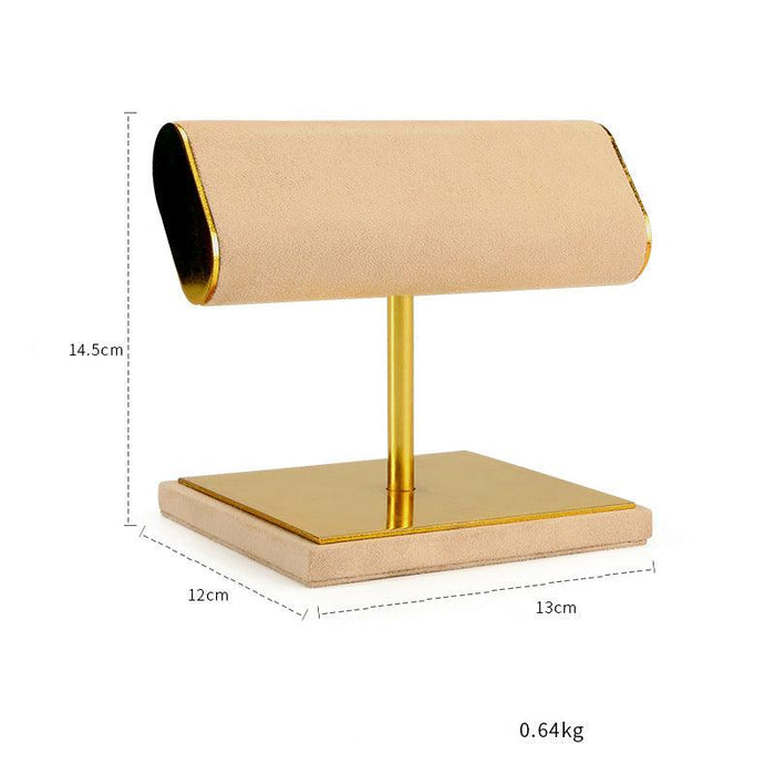 Gold Metal Suede Bangle/Bracelet Stand - Jewelry Packaging Mall
