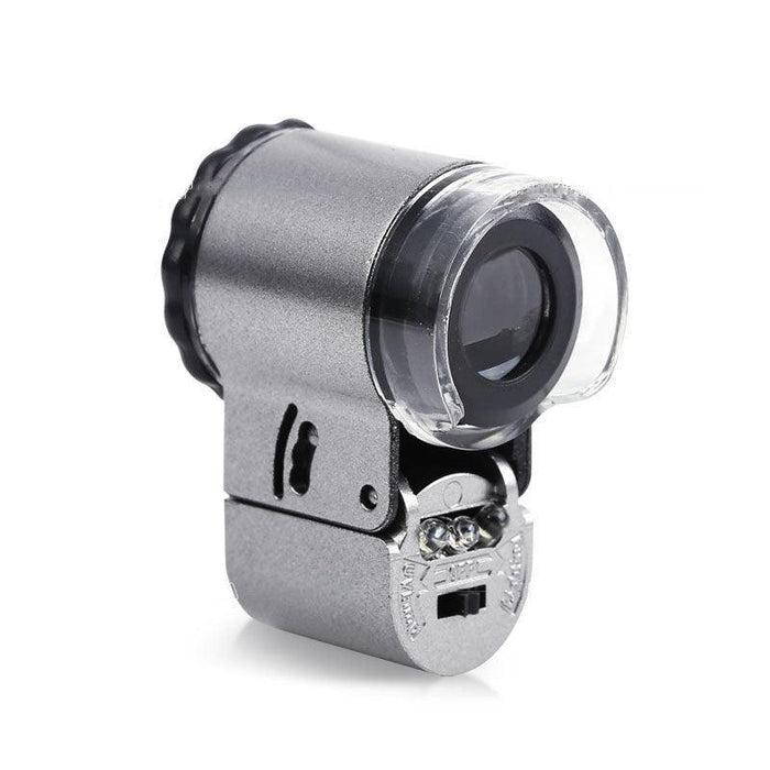 thumbnail image 2 of 60X Jewelers Loupe Magnifier Mini Microscope Magnifying Pocket W/ LED & UV Light 2 of 14