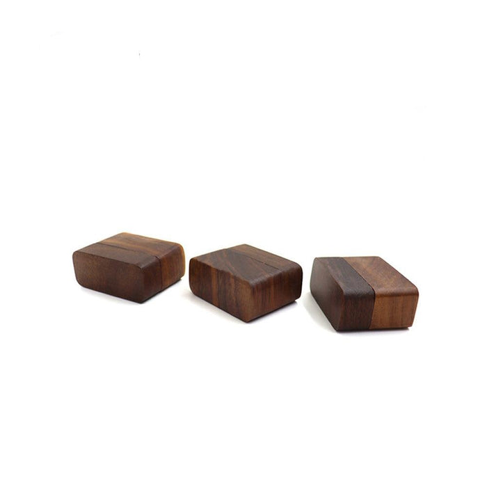 Mini Ring Box Handcrafted Walnut Wood Jewelry Box for Wedding Ceremony Ring Storage - Jewelry Packaging Mall