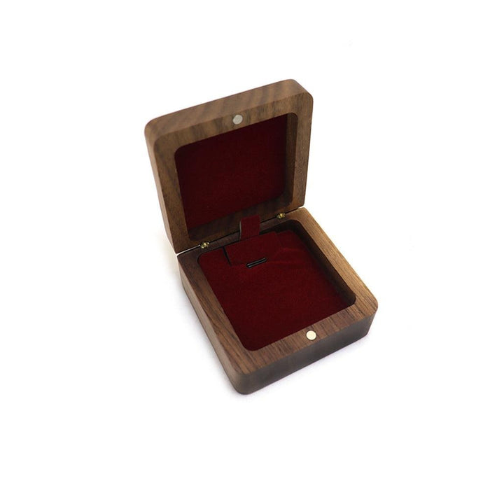 Natural Walnut Wooden Necklace Gift Box Pendant Storage Case Jewelry Display Box - Jewelry Packaging Mall