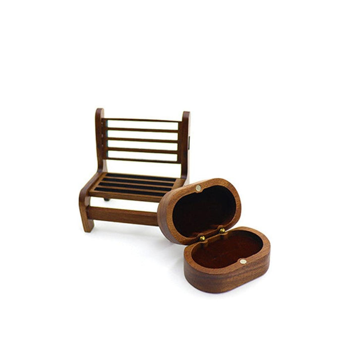 Walnut Oval Jewelry Box Wood Ring Box for Wedding Ceremony-Engagement - Jewelry Packaging Mall