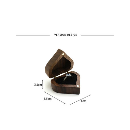 Walnut Wood Heart Jewelry box - Jewelry Packaging Mall
