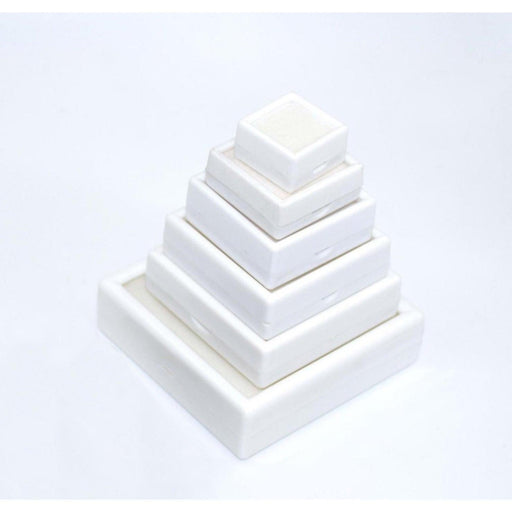 White Acrylic Rectangular Gem Boxes ( 10 pcs per pack ) - Jewelry Packaging Mall