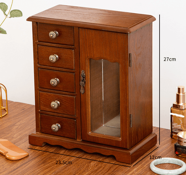 Antique Cabinet Solid Wood Jewelry Organizer - Jewelry Packaging Mall