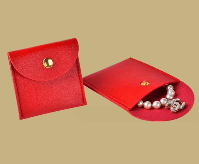 PU Button Pouch ( 30 pcs Per Pack ) - Jewelry Packaging Mall