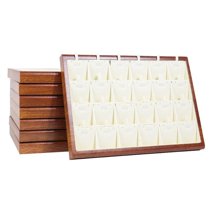 Vintage Wood Frame Microfiber Showcase Trays - Jewelry Packaging Mall